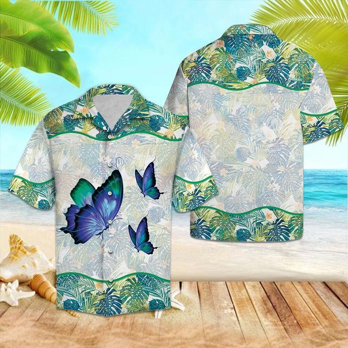 Butterfly Tropical Hawaii Shirt Ha77563