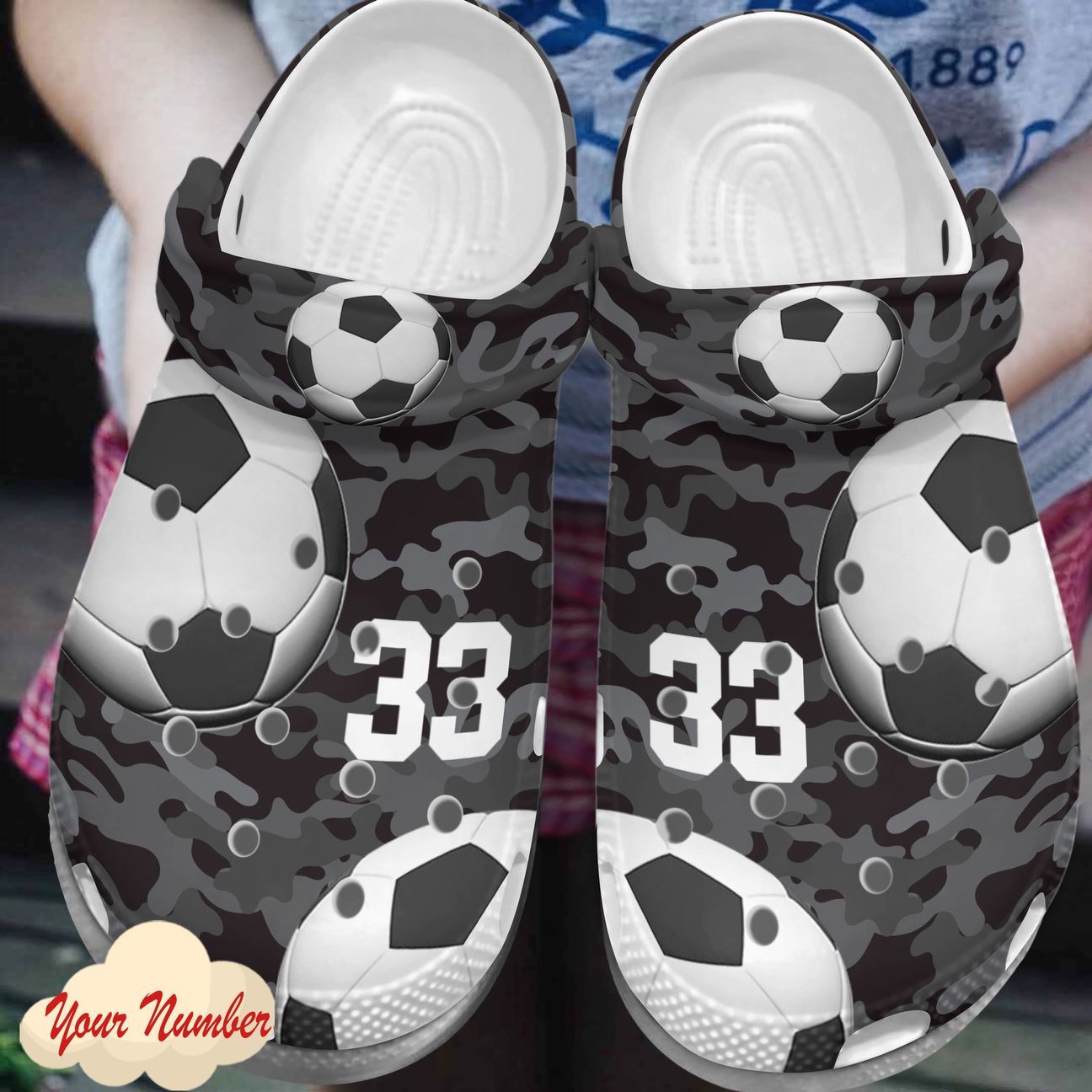 Soccer Personalized Clog, Custom Name, Text, Color, Number Fashion Style For Women, Men, Kid, Print 3D P2