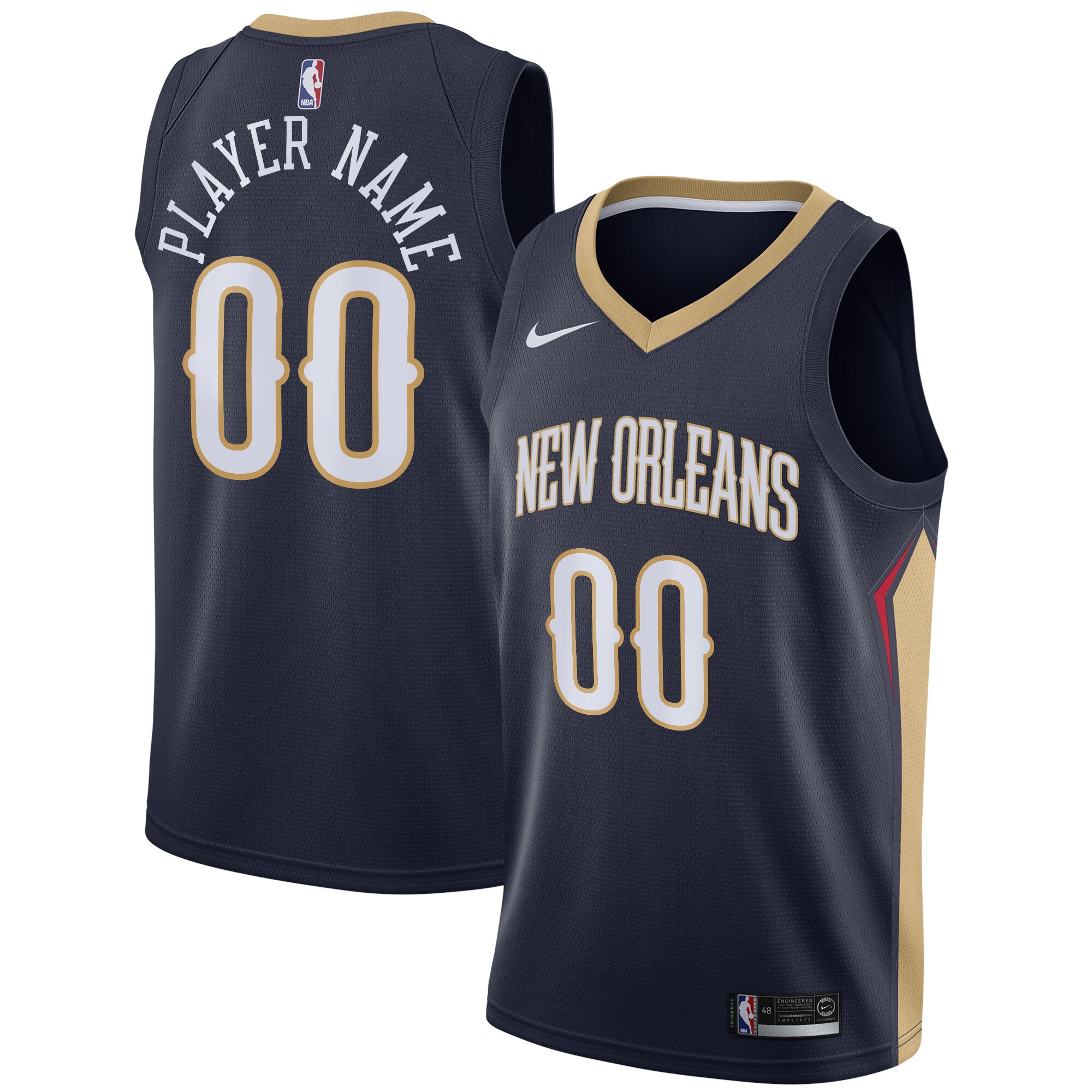 New Orleans Pelicans Swingman Custom Jersey Navy – Icon Edition