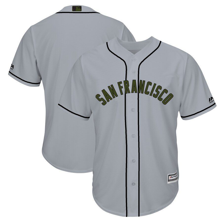 San Francisco Giants Majestic Memorial Day Cool Base Team Jersey Gray 2019