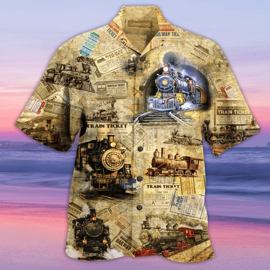 Vintage Trains Hawaiian Aloha Shirts Aloha Shirts