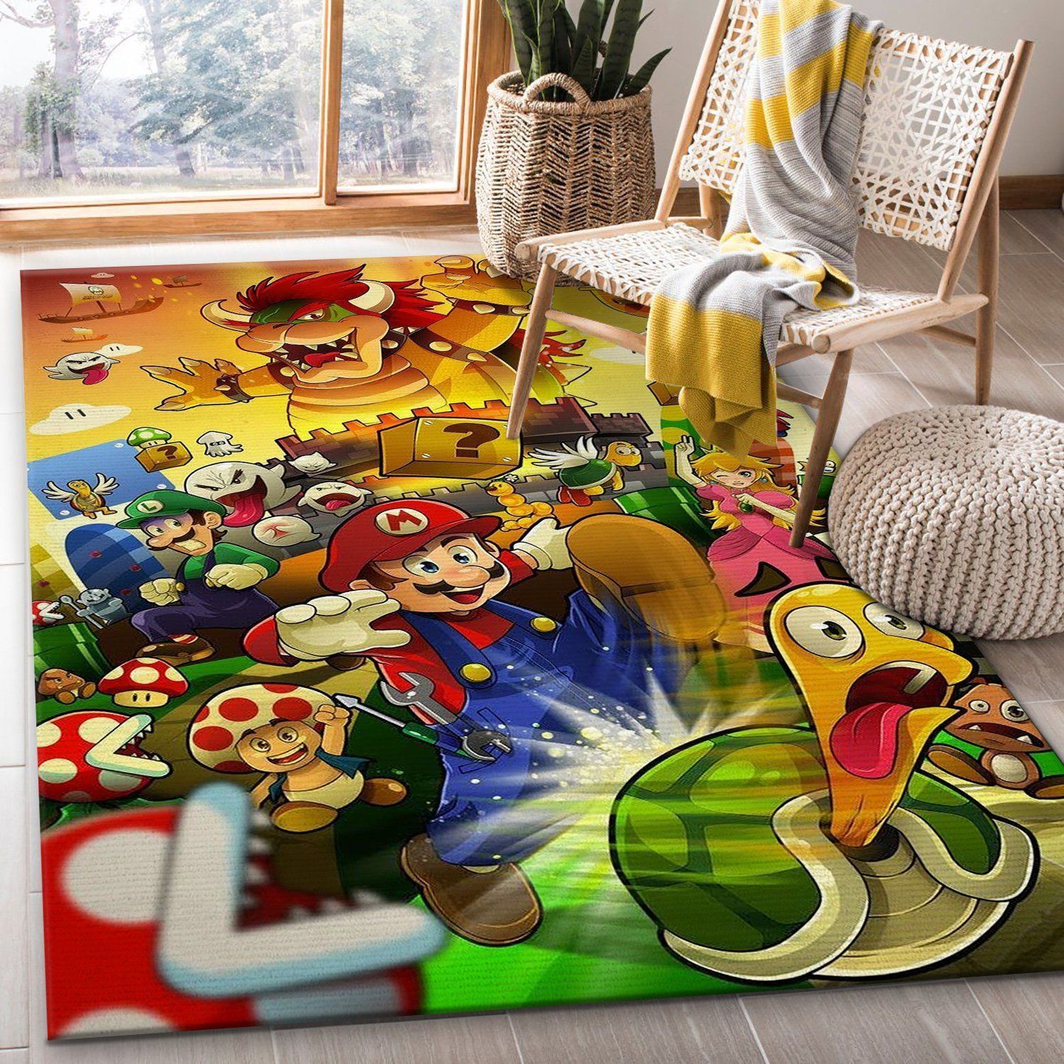 Super Mario Bros Nintendo Switch Gaming Collection Rug All Over Print Logo Custom Area Rug Carpet Full Sizes Rug 1098