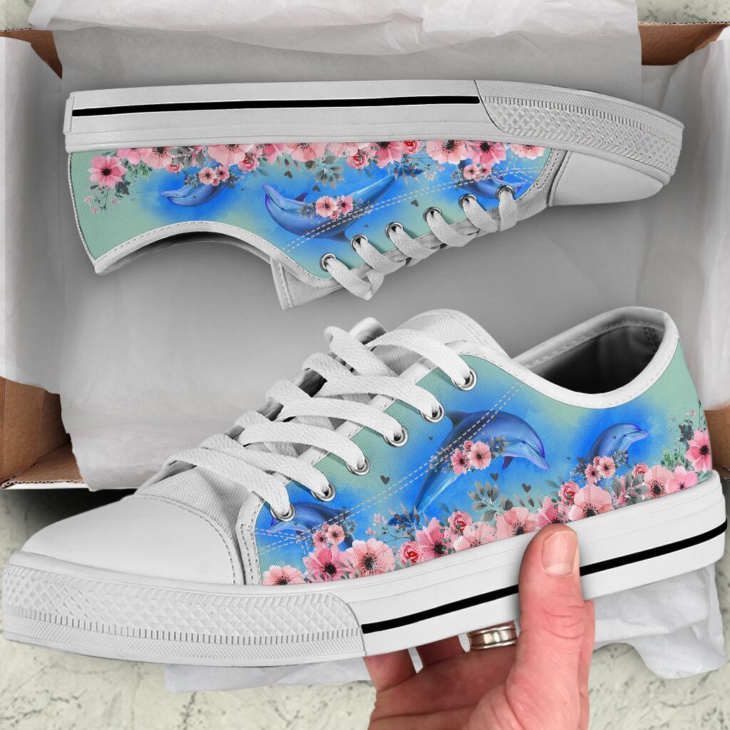 Dolphin Flower Low Top Shoes