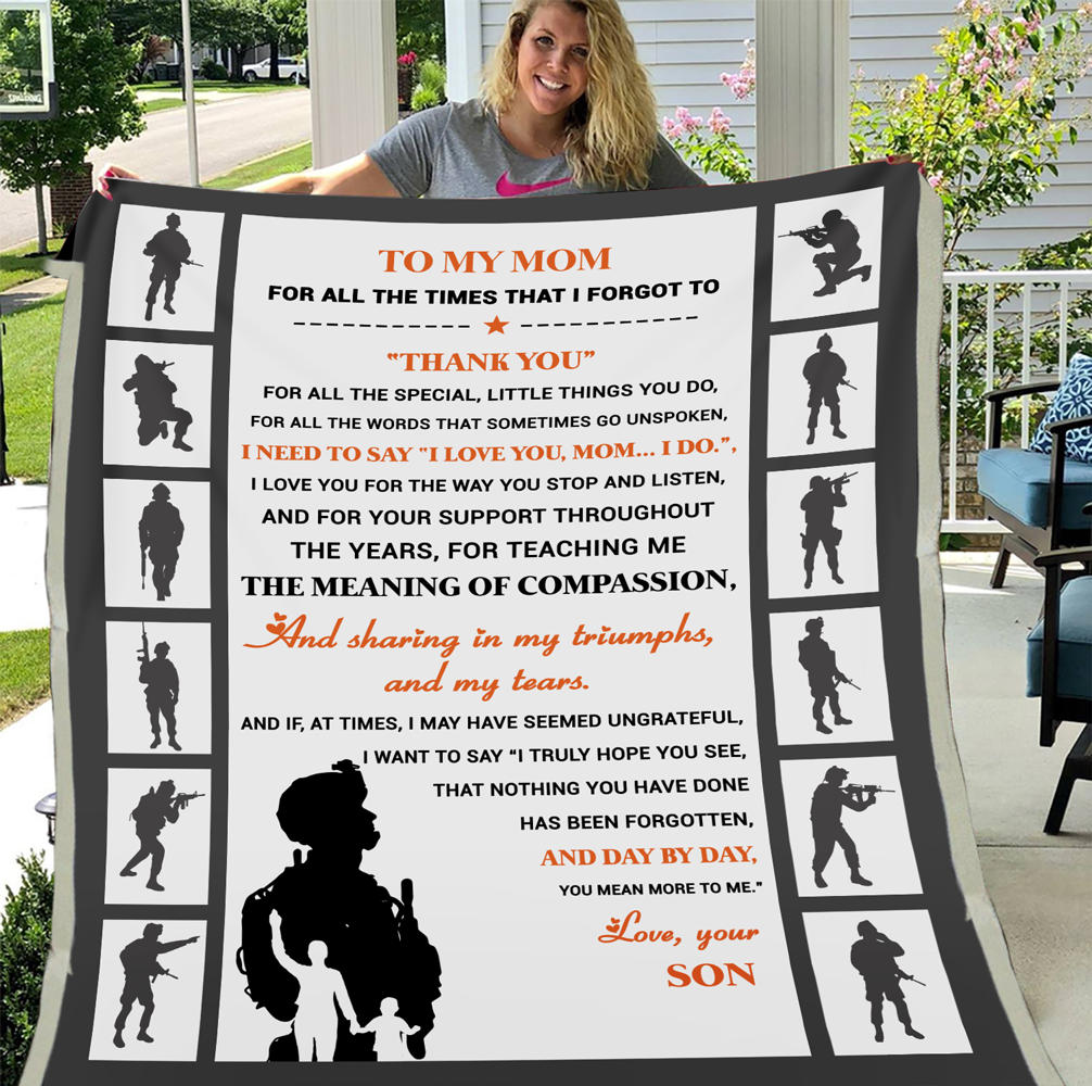 Veterans Mom – Best Idea Gift For Mom, Gift For Home Decor, Gift For Family  – Fleece Blanket