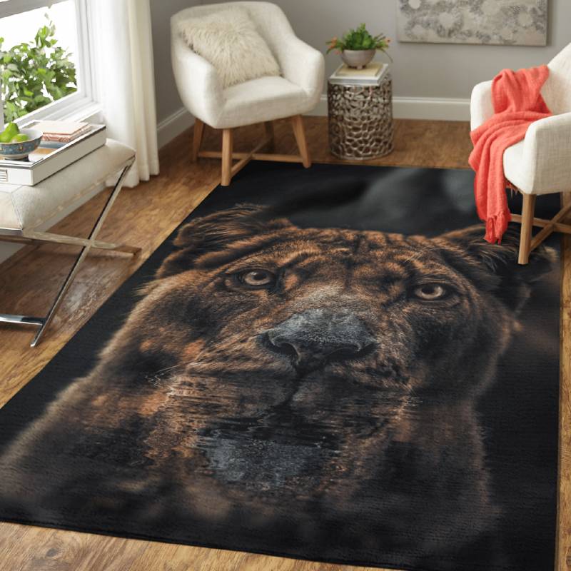 The Swimming Lioness – Animals Area Rug Carpet