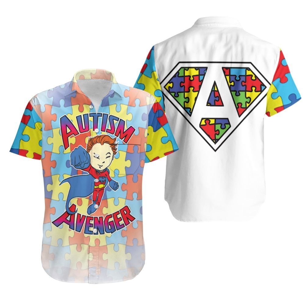 Autism Avenger – Autism Support Superhero Hawaiian Shirt