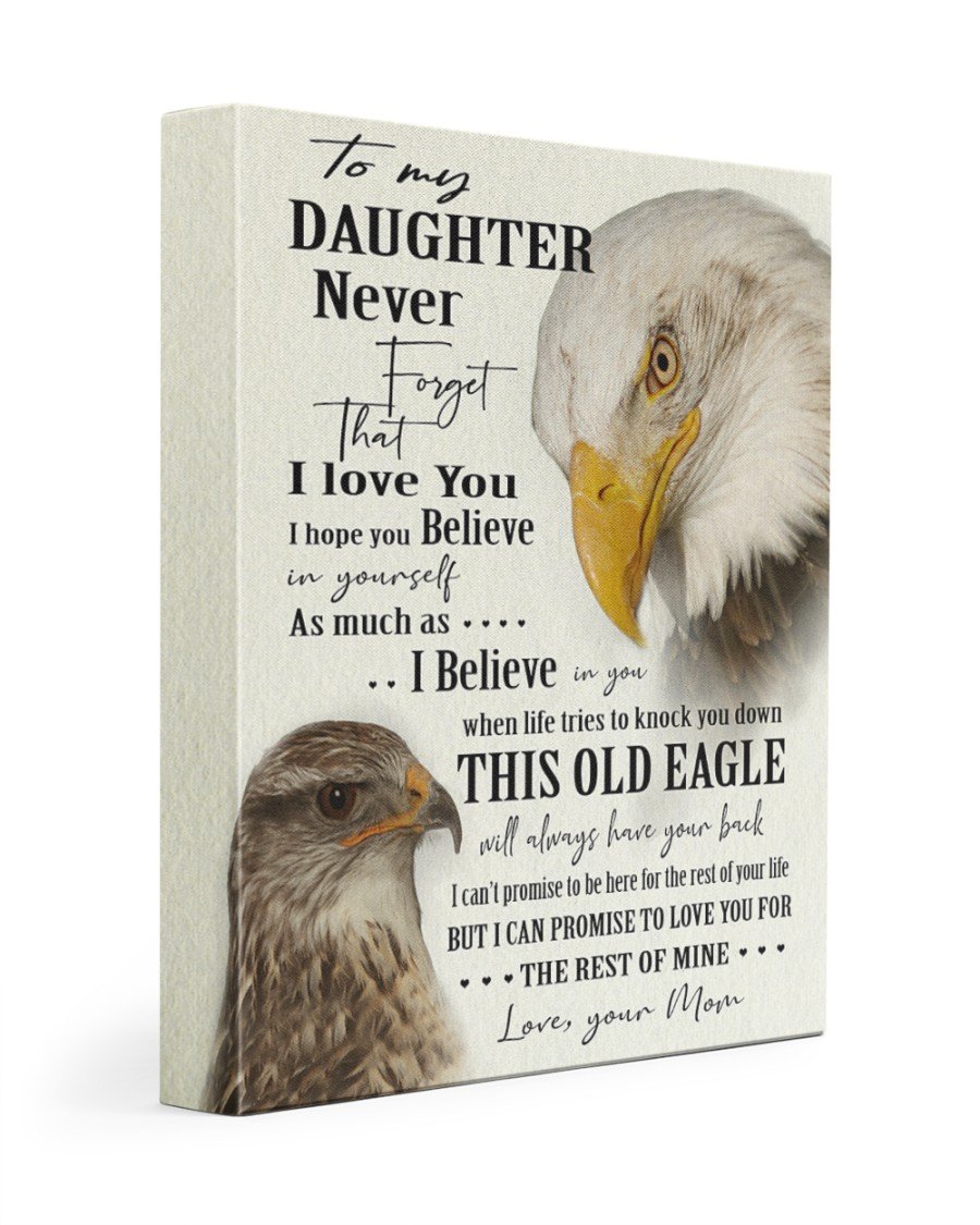 To My Daughter Eagle Graphic Art Personalized Name Canvas Poster Wall Art Home Decor