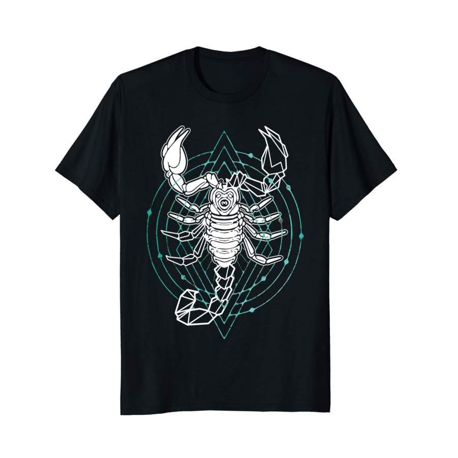 Scorpion Geometric Tribal Design T-Shirt Men Cotton T-Shirt Printed T Shirts