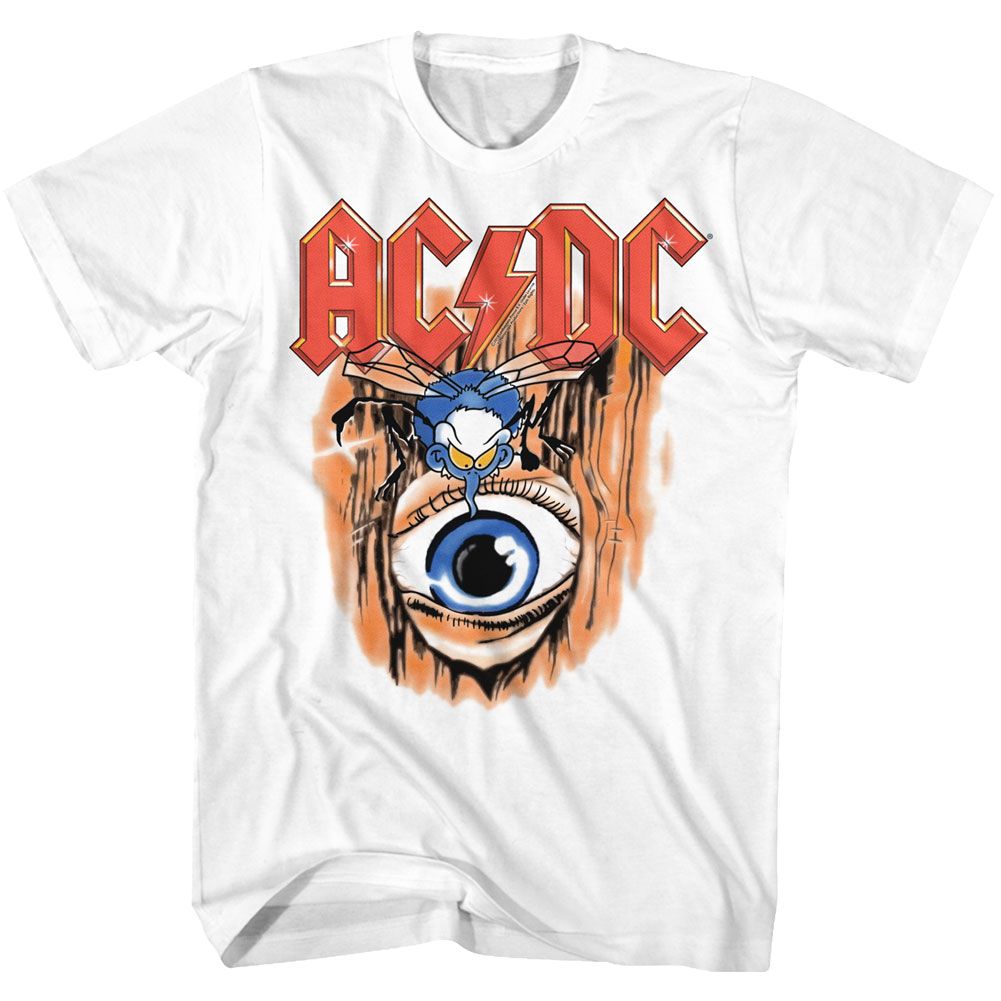 AC/DC – Vintage Fly On Wall | White S/S Adult T-Shirt