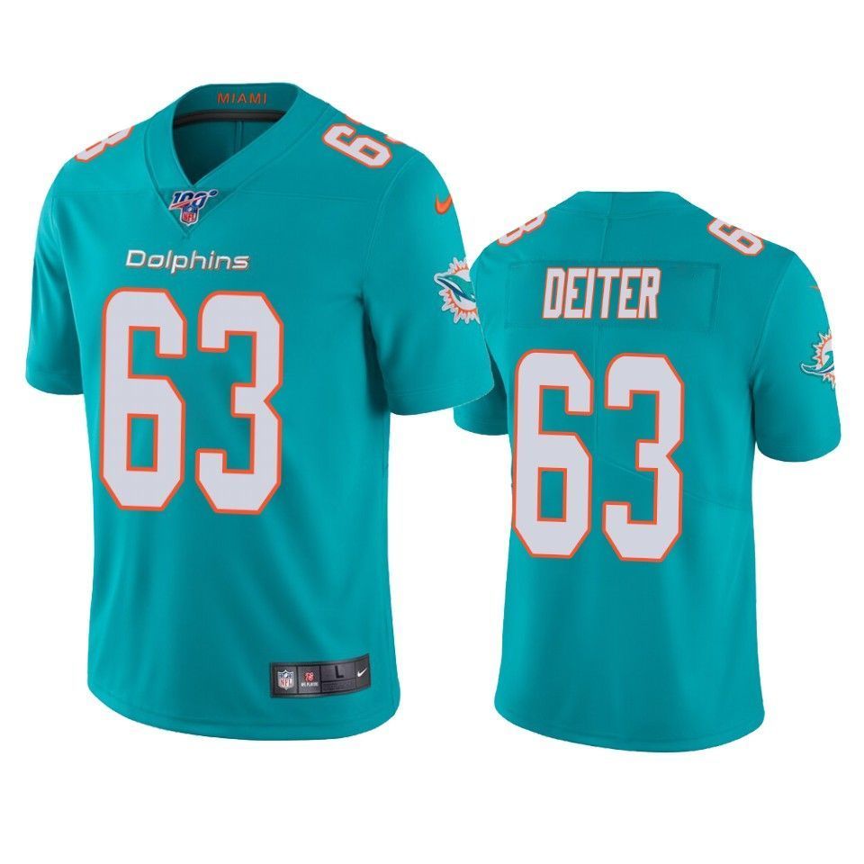 Dolphins Michael Deiter Limited Jersey Aqua 100Th Season