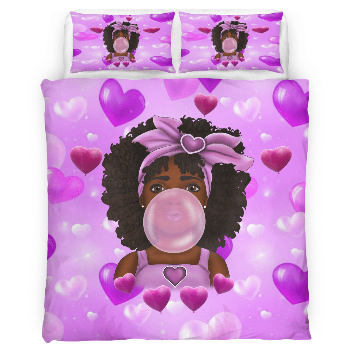 African American Bedding Set All Over Print Black Kids Melanin Poppin Bubble Baby Bedding Set