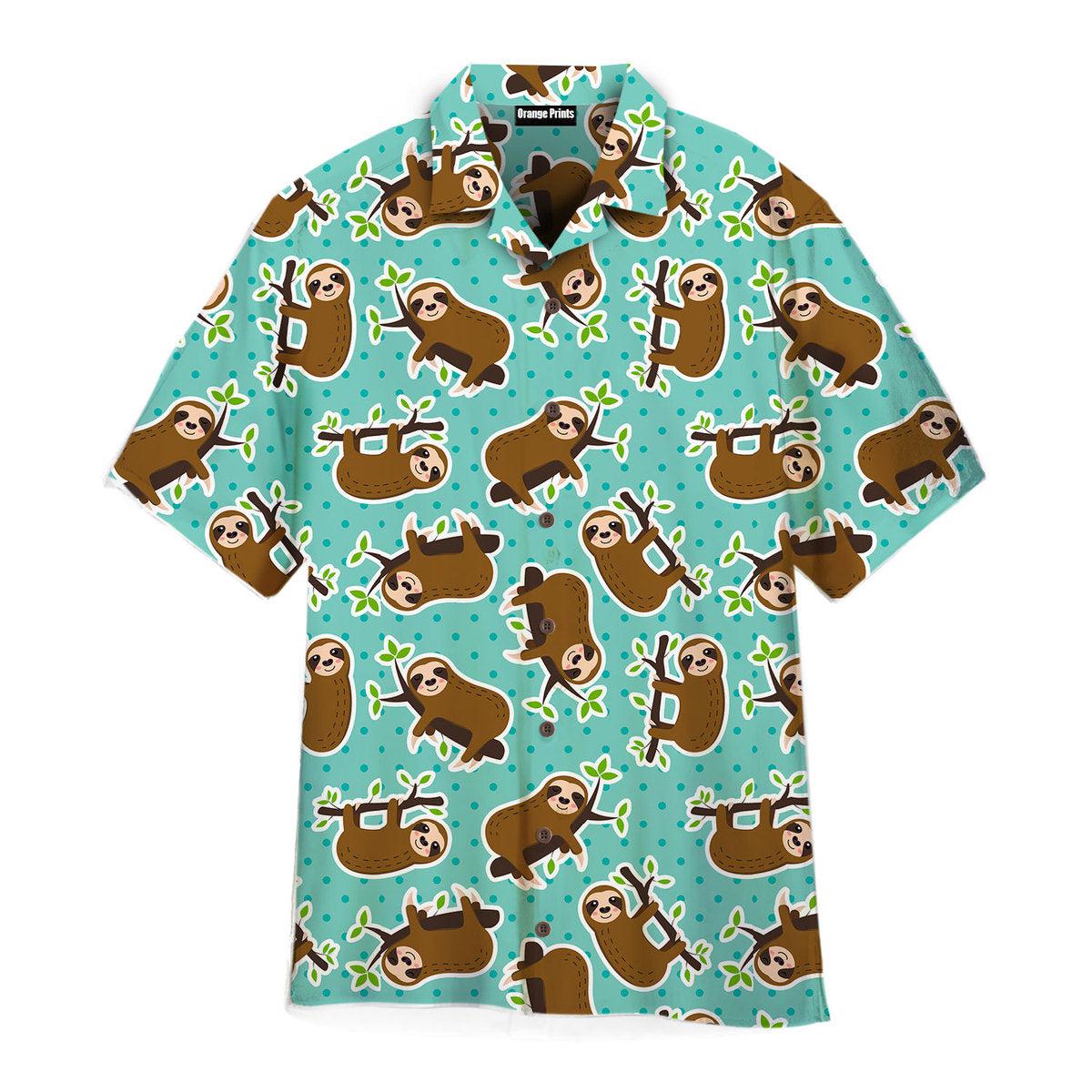 Green Lazy Sleeping Sloth Hawaii Shirt For Men Women Ha20914