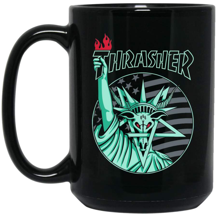 Thrasher Magazine Liberty Goat Big Black Mug