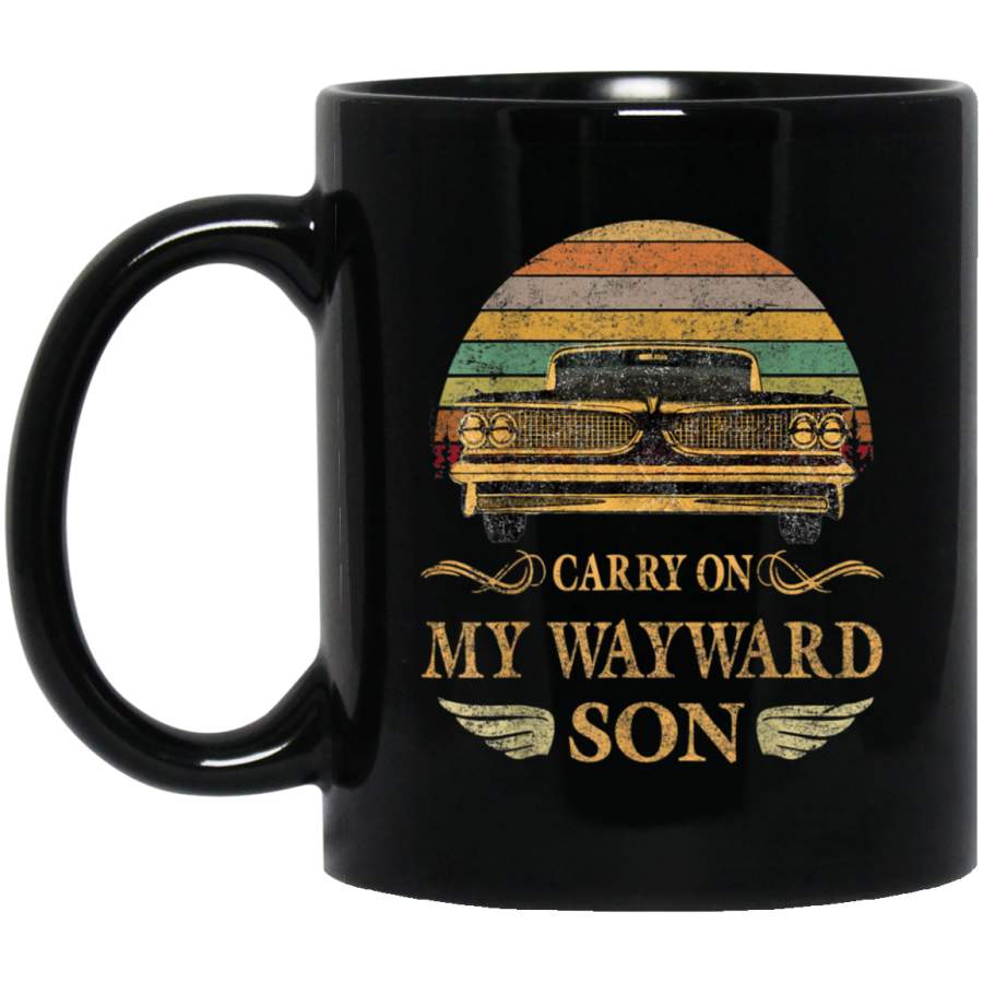 Carry on my Wayward Son Vintage 11 oz Black Mug