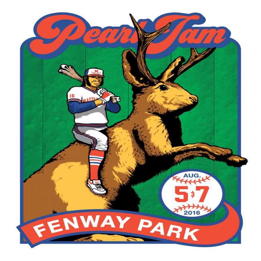 Pearl Jam 2016 Fenway Park ”Bucky” Regular Edition Poster + Trading