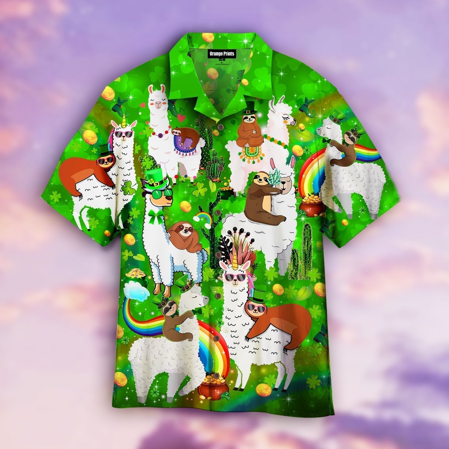 Llama And Sloth St Patricks Day Hawaii Shirt For Men Women Ha1825