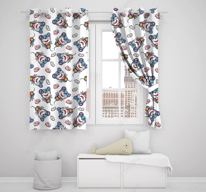 3D Hand Drawn Animal Mouse Curtains And Drapes Lqh 228