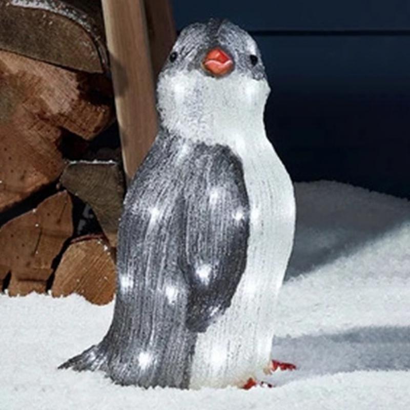 Luminous Penguin Night Light Acrylic Vivid Christmas Decorations Outdoor Garden Yard Penguin Lamp Navidad 2023 Lights Ornament alx