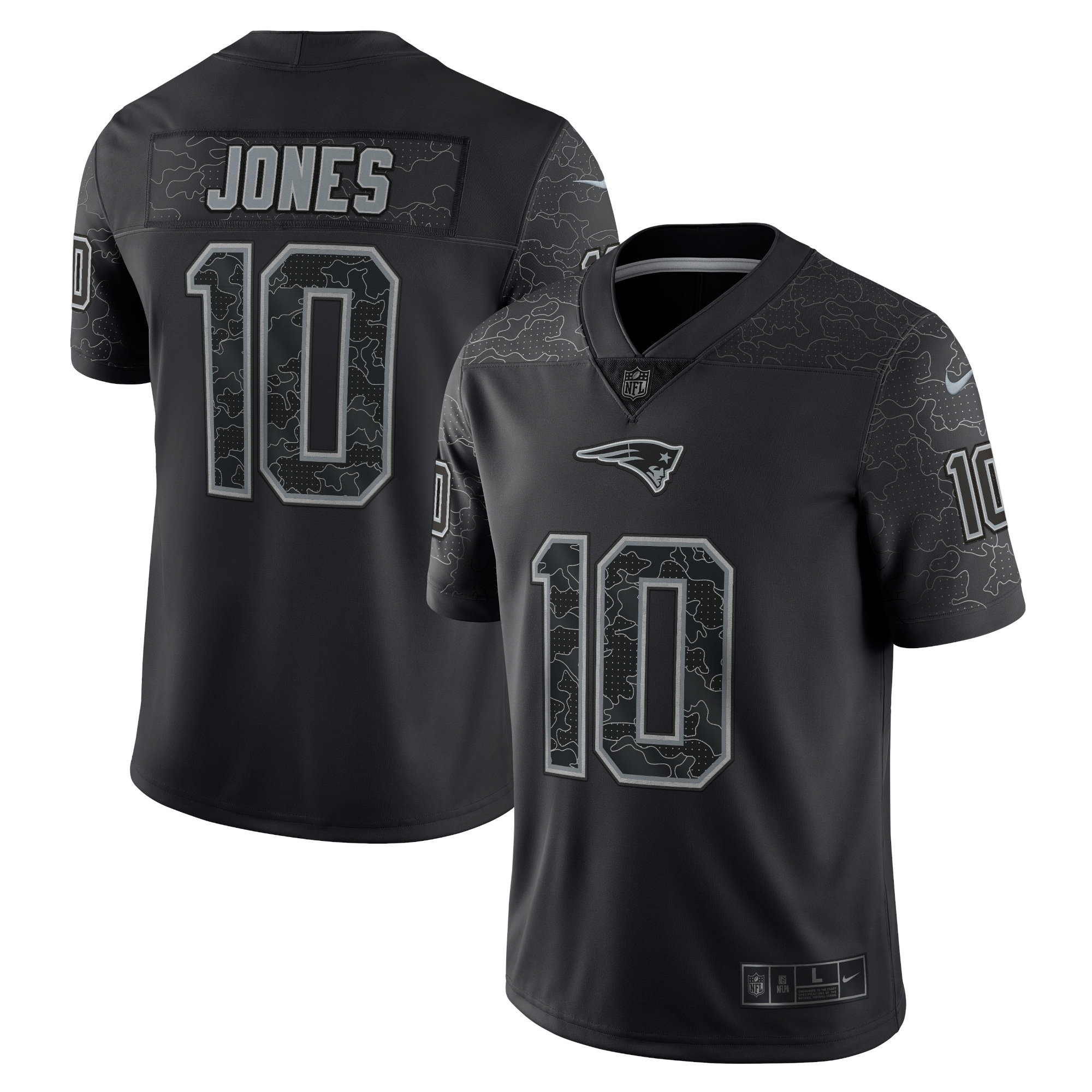 Men’s New England Patriots Mac Jones Black RFLCTV Limited Jersey