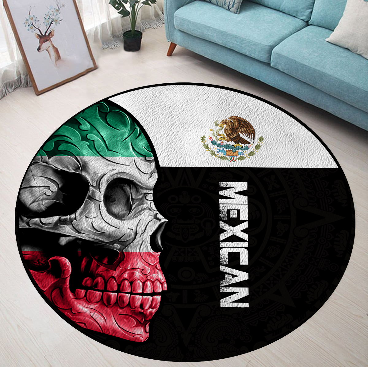 Apayprints – Skull Mexican Round Rug