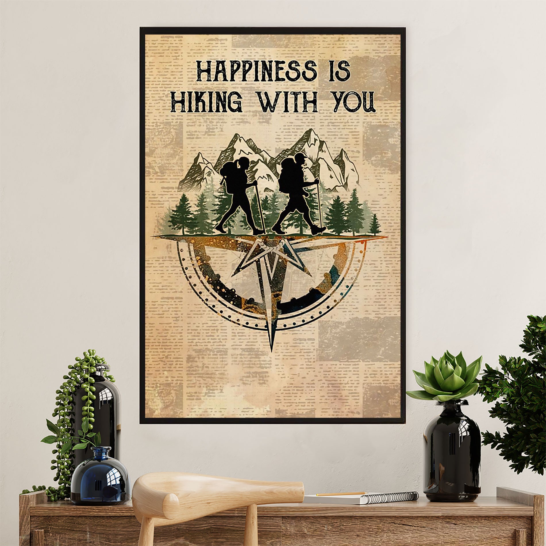 Hiking Poster Prints | Couple Loves Hiking | Wall Art Gift For Hiker