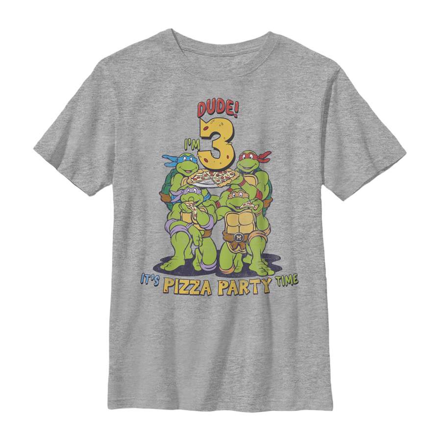 Teenage Mutant Ninja Turtles Boy’s 3rd Birthday Pizza Party  T Shirt