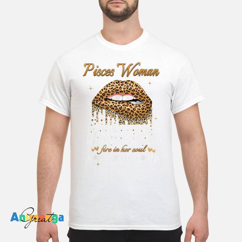 Birthday Sexy Leopard Lips Biting Pisces Woman T-Shirt hoodie, sweater, long sleeve Classic Men’s T-Shirt