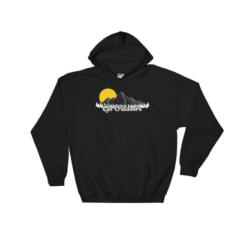 Go Outdoors Nature Hooded Sweatshirt| Hoodie Gift | Retro Vintage Hipster Travel Mens Womens Sweatshirt