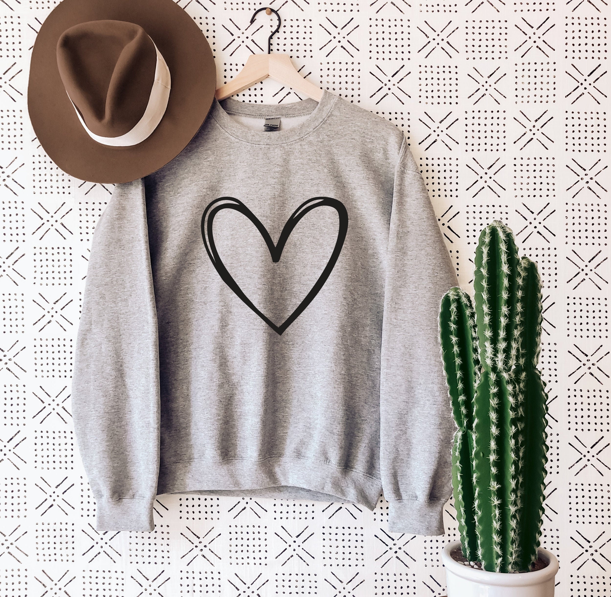 Love Sweatshirt,  Heart Sweatshirt, Valentine’s Gift for Her, Women Sweatshirt, Inspirational Sweatshirt, Winter Sweatshirt,  Ink and Quotes