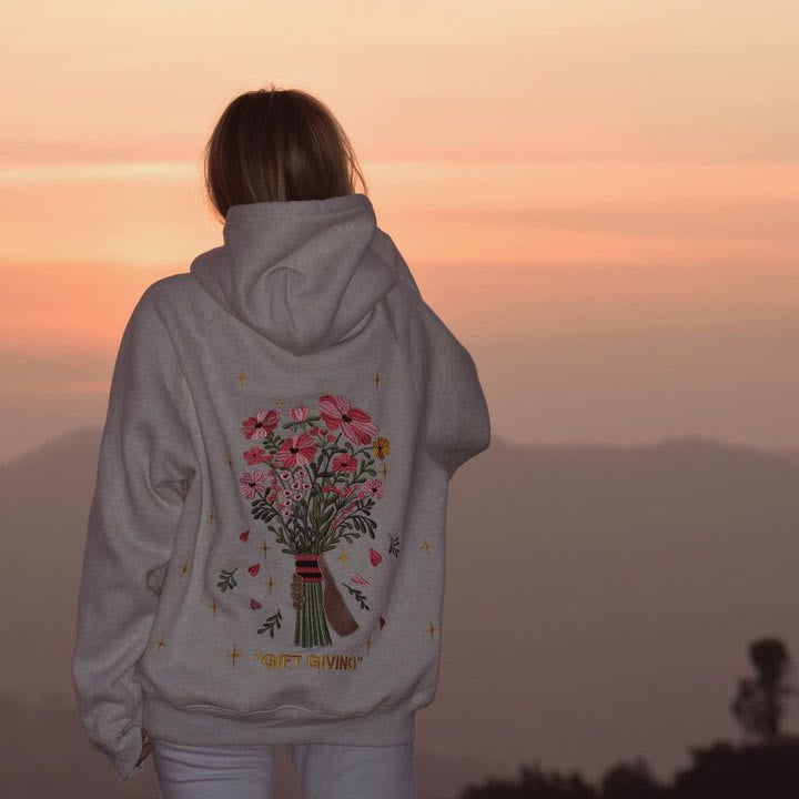 Gift Giving You Bouquet Of Flowers Print Hoodie