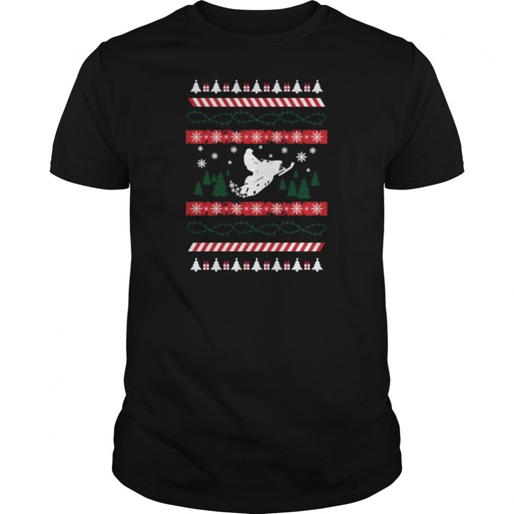 Ugly Christmas Snowmobile Long Sleeve Shirts Guys Tee 1167646941