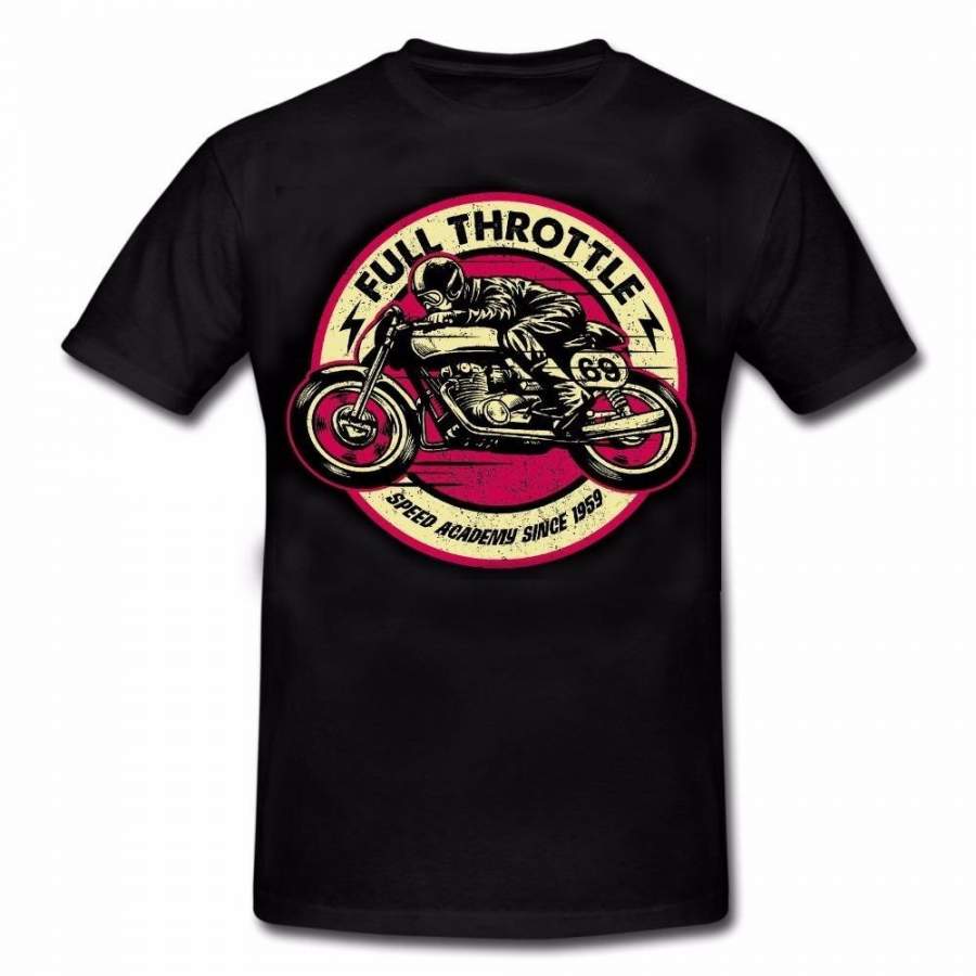 Casual Men Outwears Popular Design Hip Hop Anime Male T Shirt FULL THROTTLE CAFE RACER Special Edition ROCKABILLY BIKER Vintage