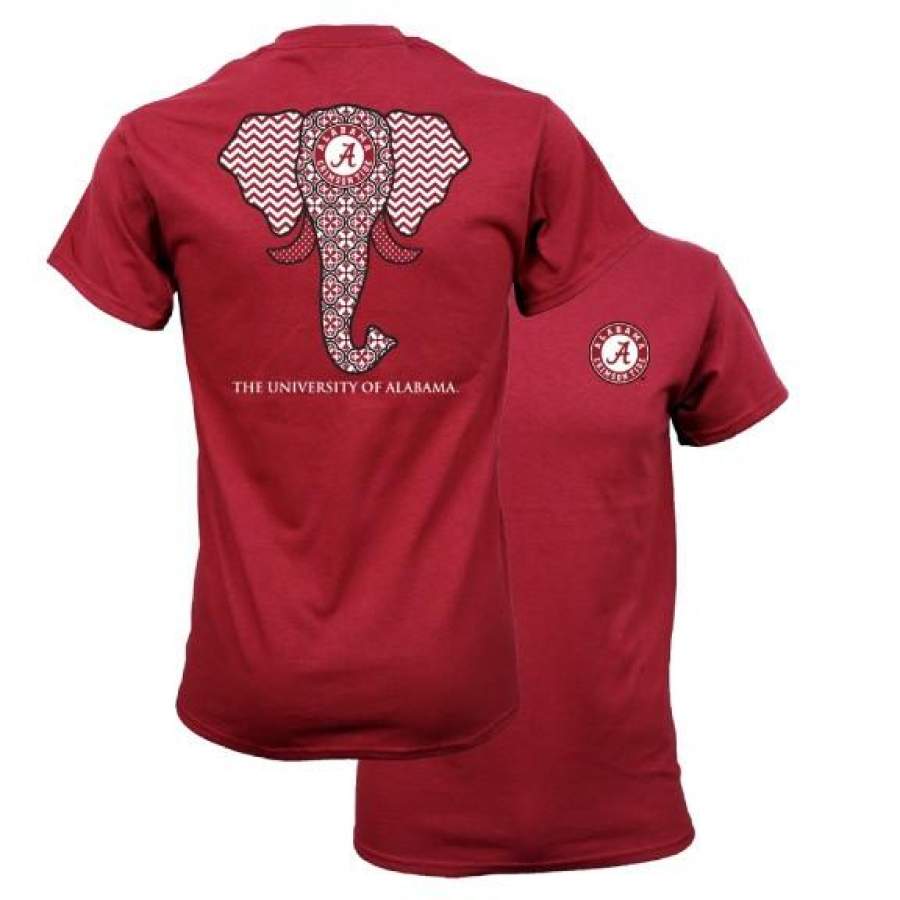 Southern Couture Alabama Crimson Tide Bama Tribal Elephant  T-Shirt