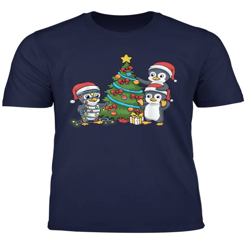 Christmas Penguin Tshirt Christmas Tree Lights Baubles T Shirt