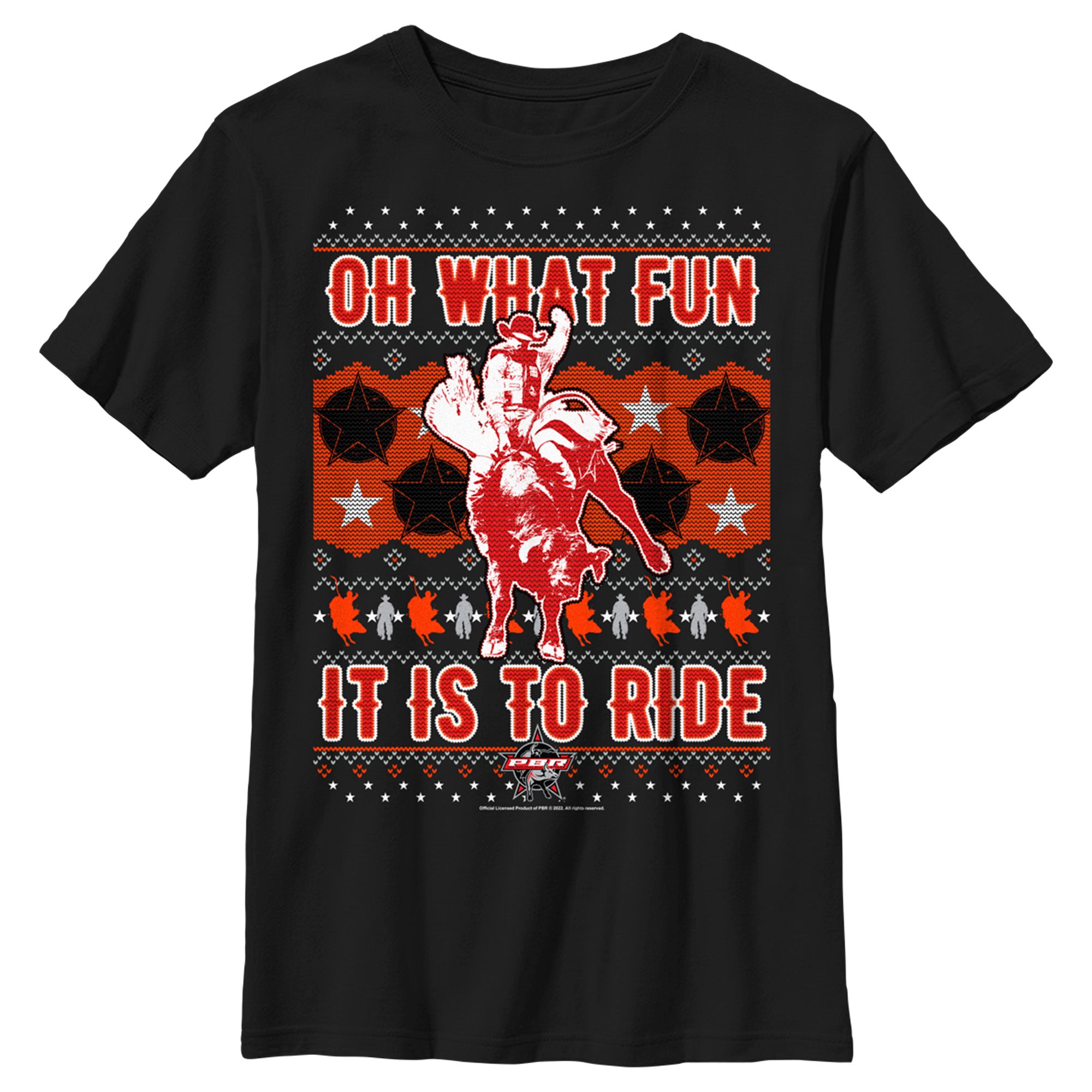 Boy’S Professional Bull Riders Oh What Fun It Is To Ride Sweater Print T-Shirt