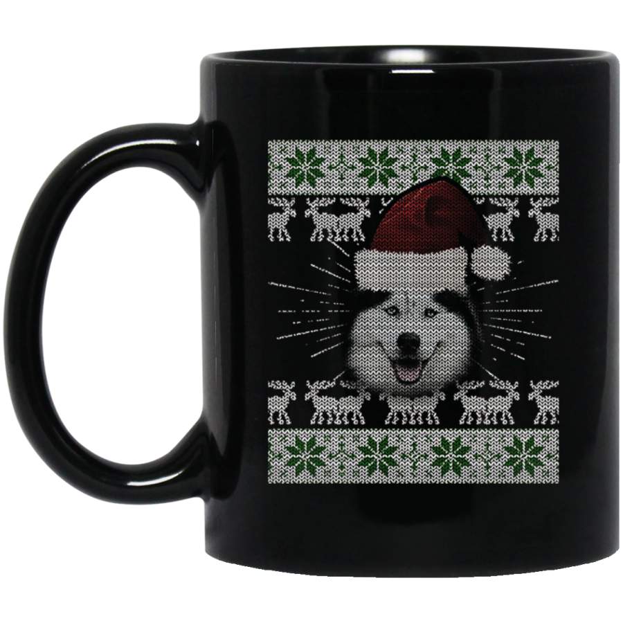 Siberian Husky Ugly Christmas Mug Gift Dogs Lovers 11 oz 15 oz Black Mug