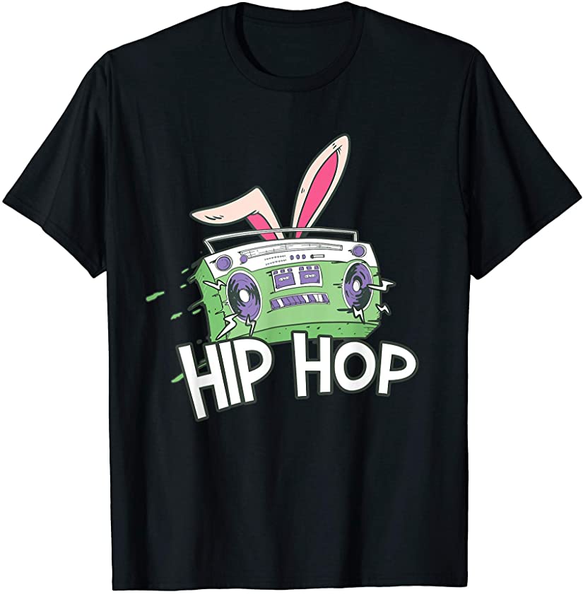 Retro Hiphop Bunny Radio Funny Easter Day T-Shirt