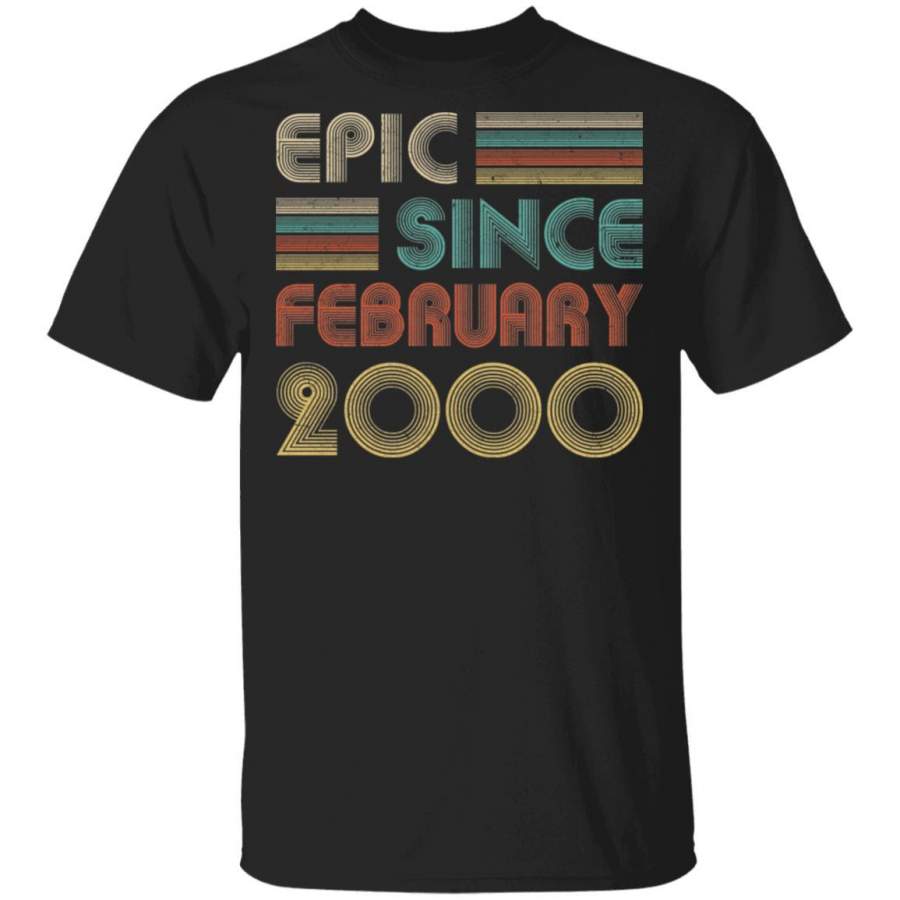 Epic Since February 2000 Vintage 20th Birthday Gifts T-shirt