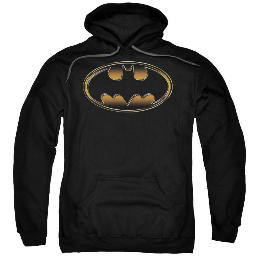 Batman – Black & Gold Embossed Adult Pull Over Hoodie