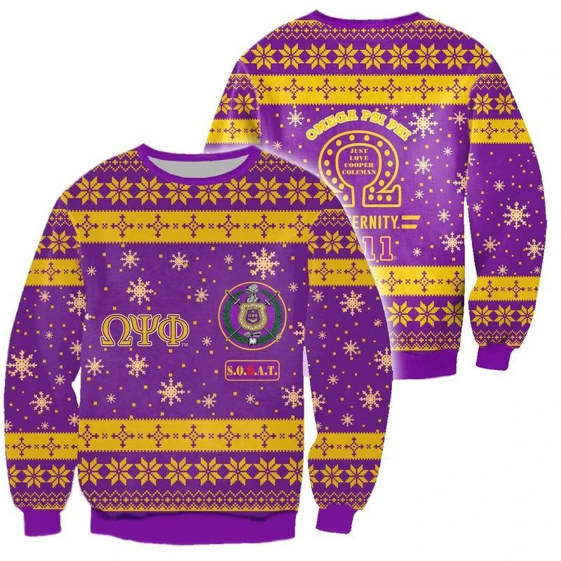 Crewneck Sweatshirt Christmas Sobat Omega Psi Phi J5