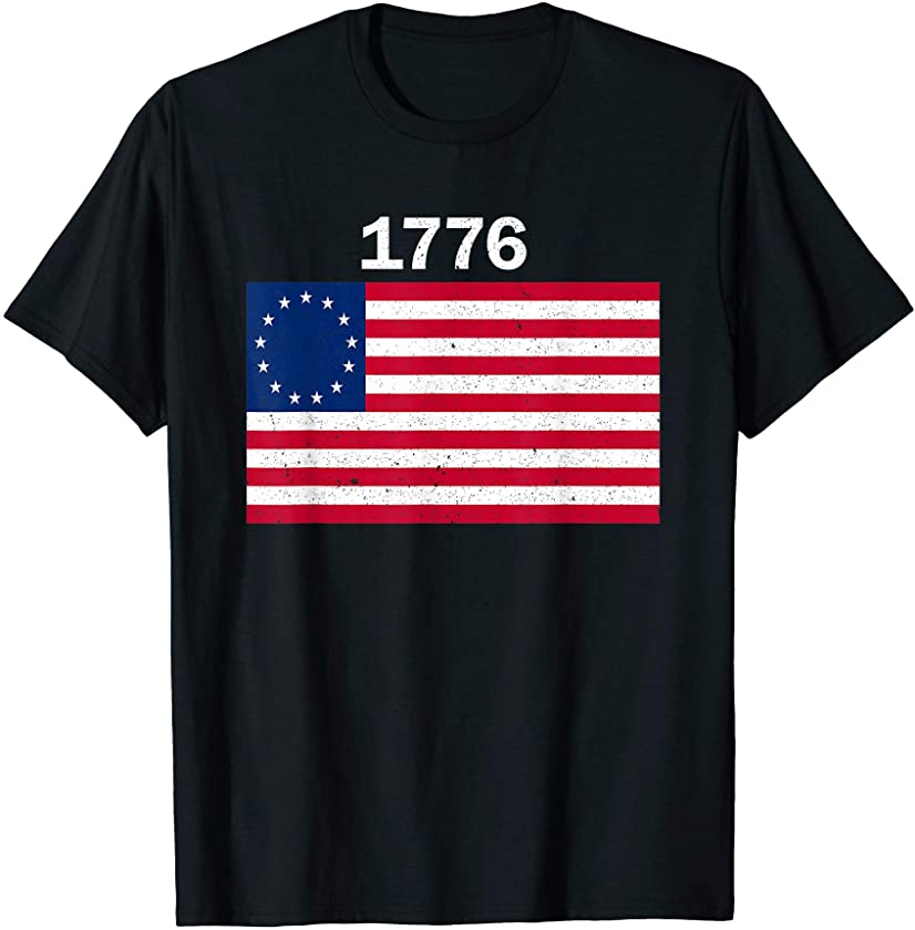 Betsy Ross 1776 Vintage Patriotic Flag American T-Shirt