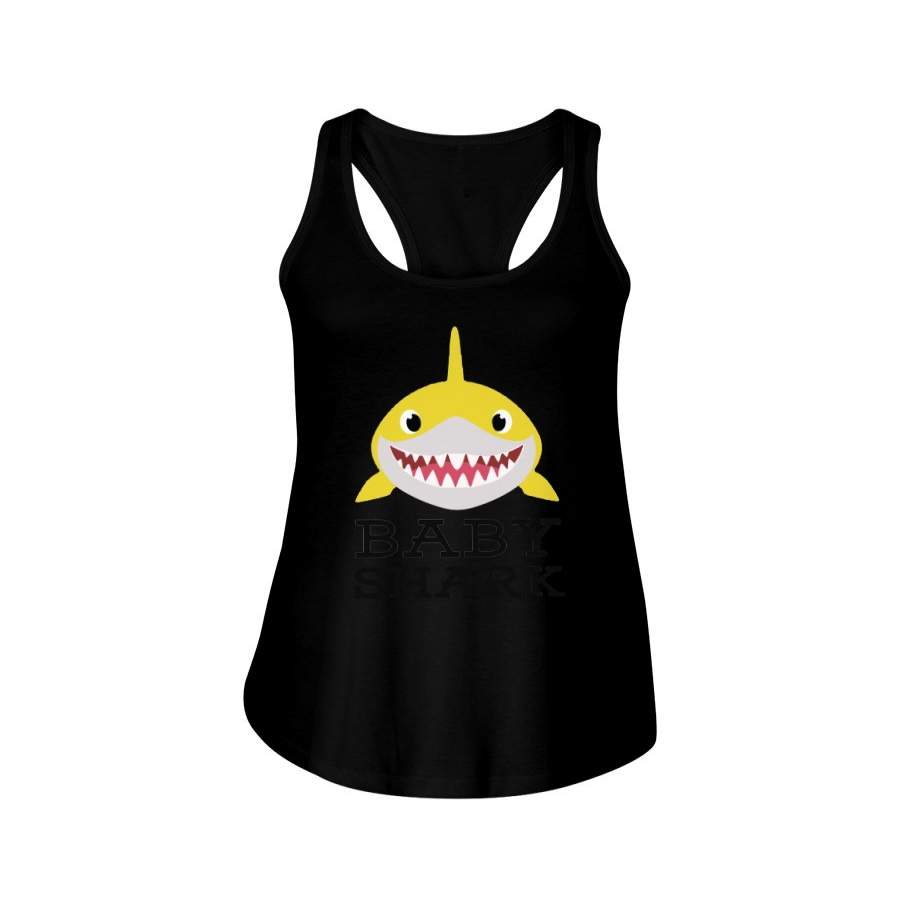 Yellow Baby Shark Ladies Flowy Tank