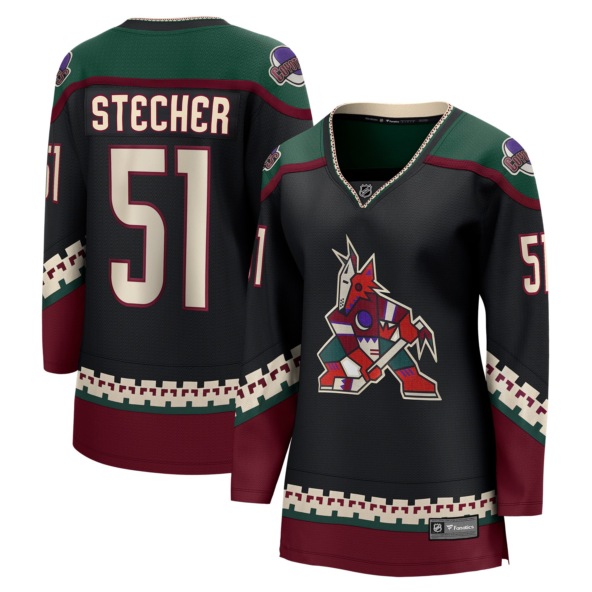 Women's Arizona Coyotes Troy Stecher Black Home Breakaway Player Jersey