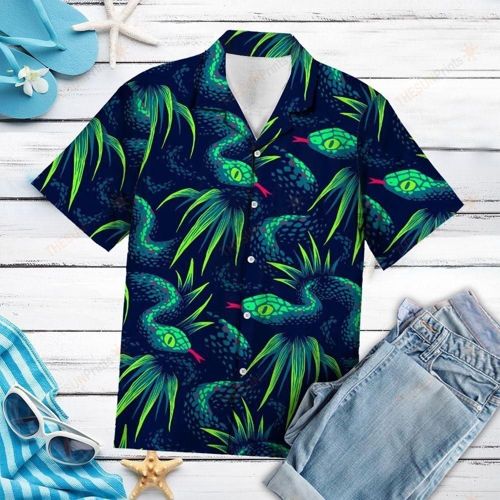 Tropical Snake Aloha Hawaiian Shirt Colorful Short Sleeve Summer Beach Casual Shirt For Men And Women