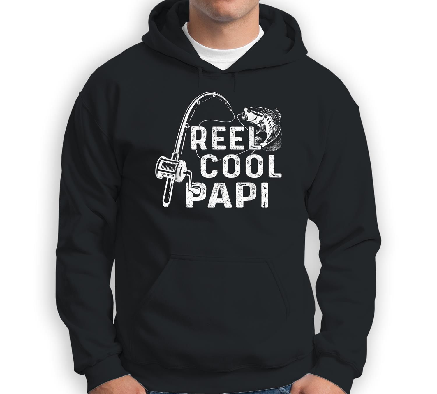 Mens Vintage Reel Cool Papi Fishing Dad Grandpa Gifts Fathers Day Sweatshirt & Hoodie