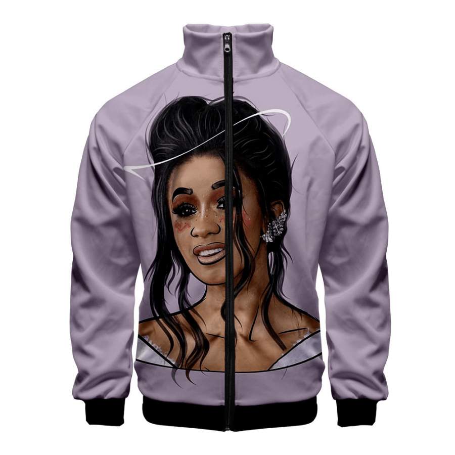 3D Print Cardi B Hoodie Zip Up Jacket Sweatshirt