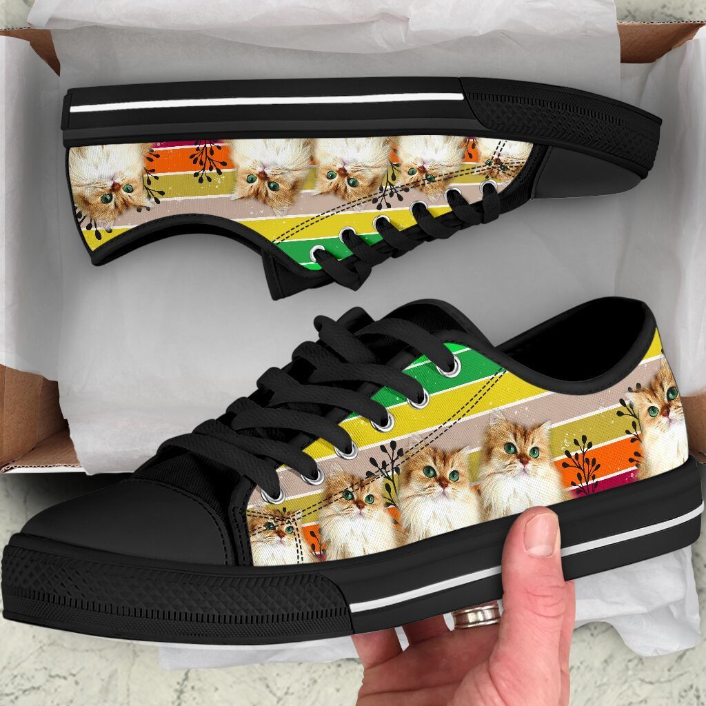 Cat Rainbow Low Top Shoes For Women, Shoes For Men Custom Shoes