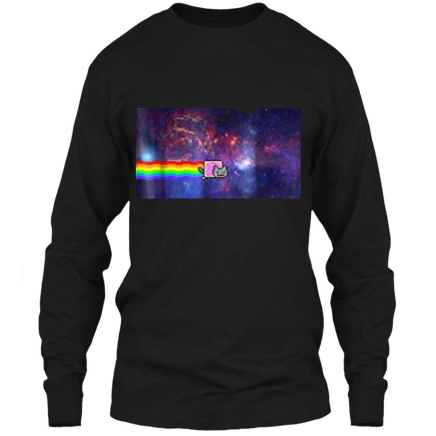 Nyan Cat Space  LS Ultra Cotton Tshirt