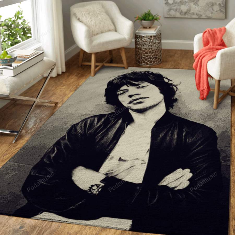 Mick Jagger 20 – Music Artist Art For Fans Area Rug Living Room Carpet Floor Decor