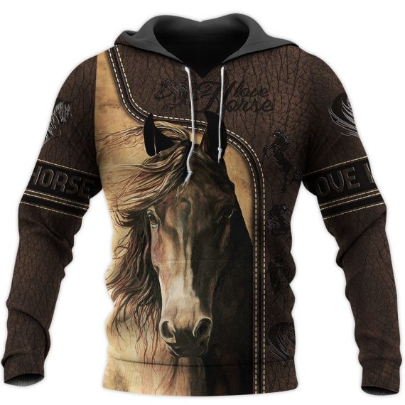 Animal Gifts Horse Gifts Love Horse Brown Us Unisex Size Hoodie